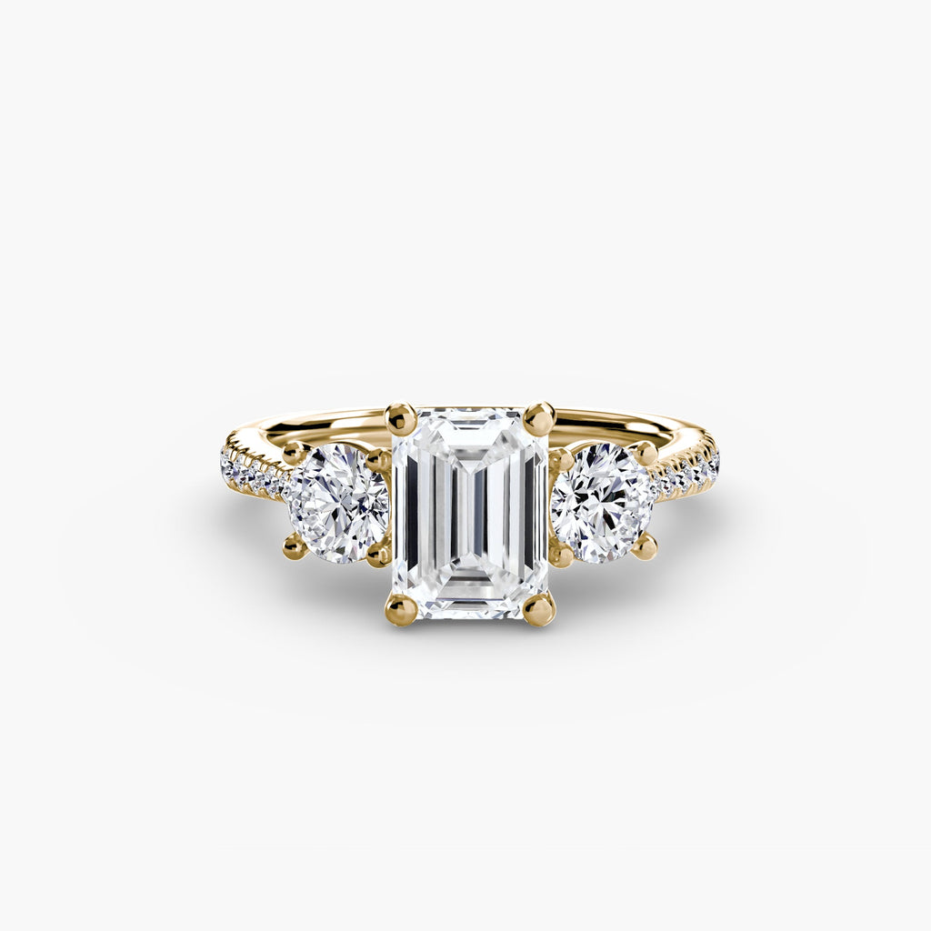 Three-Stone with Pavé Band The Perfect Carat