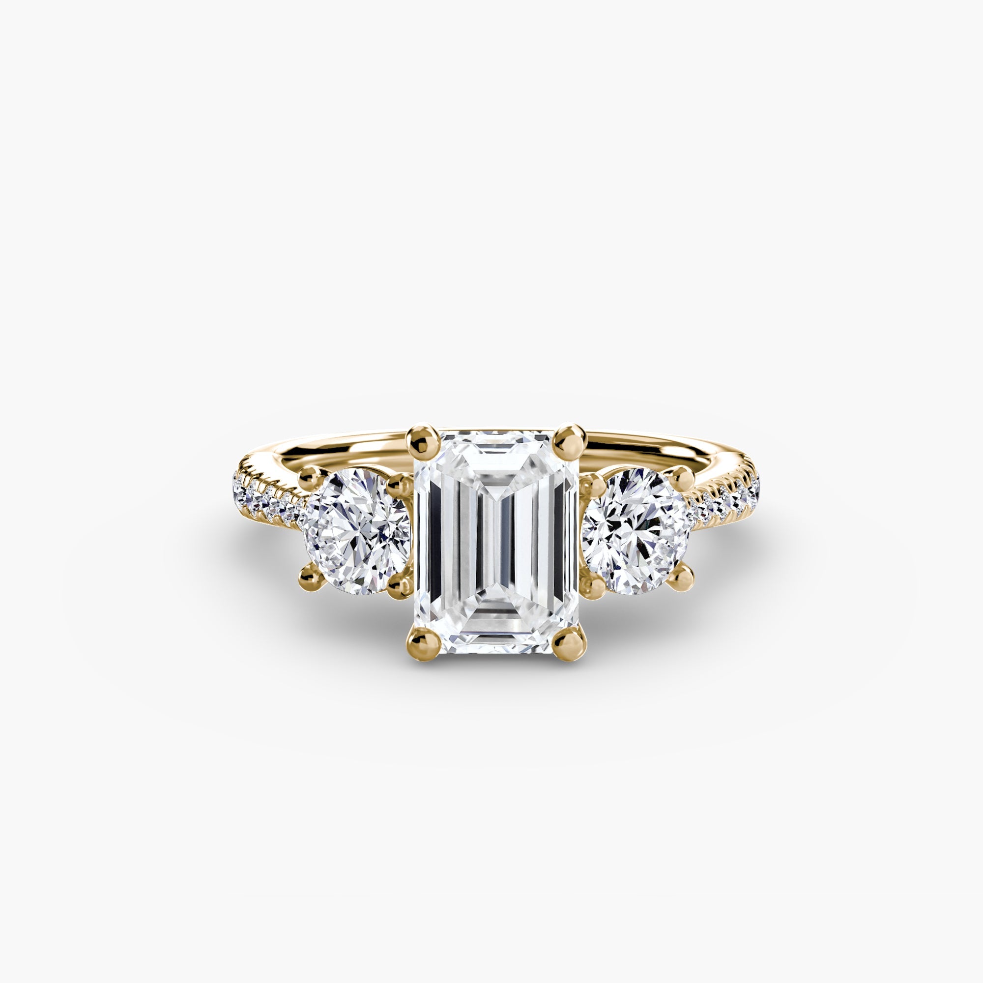 Three-Stone with Pavé Band The Perfect Carat