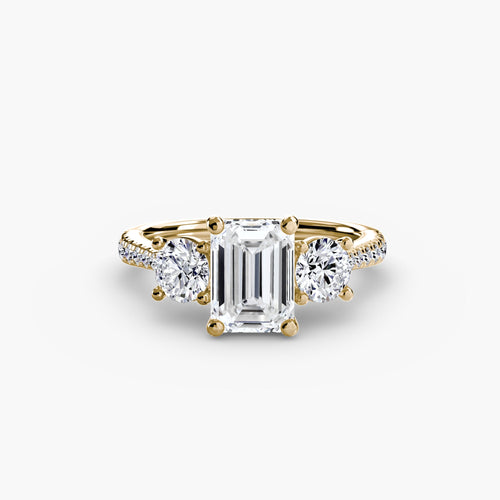 Three-Stone with Pavé Band The Perfect Carat