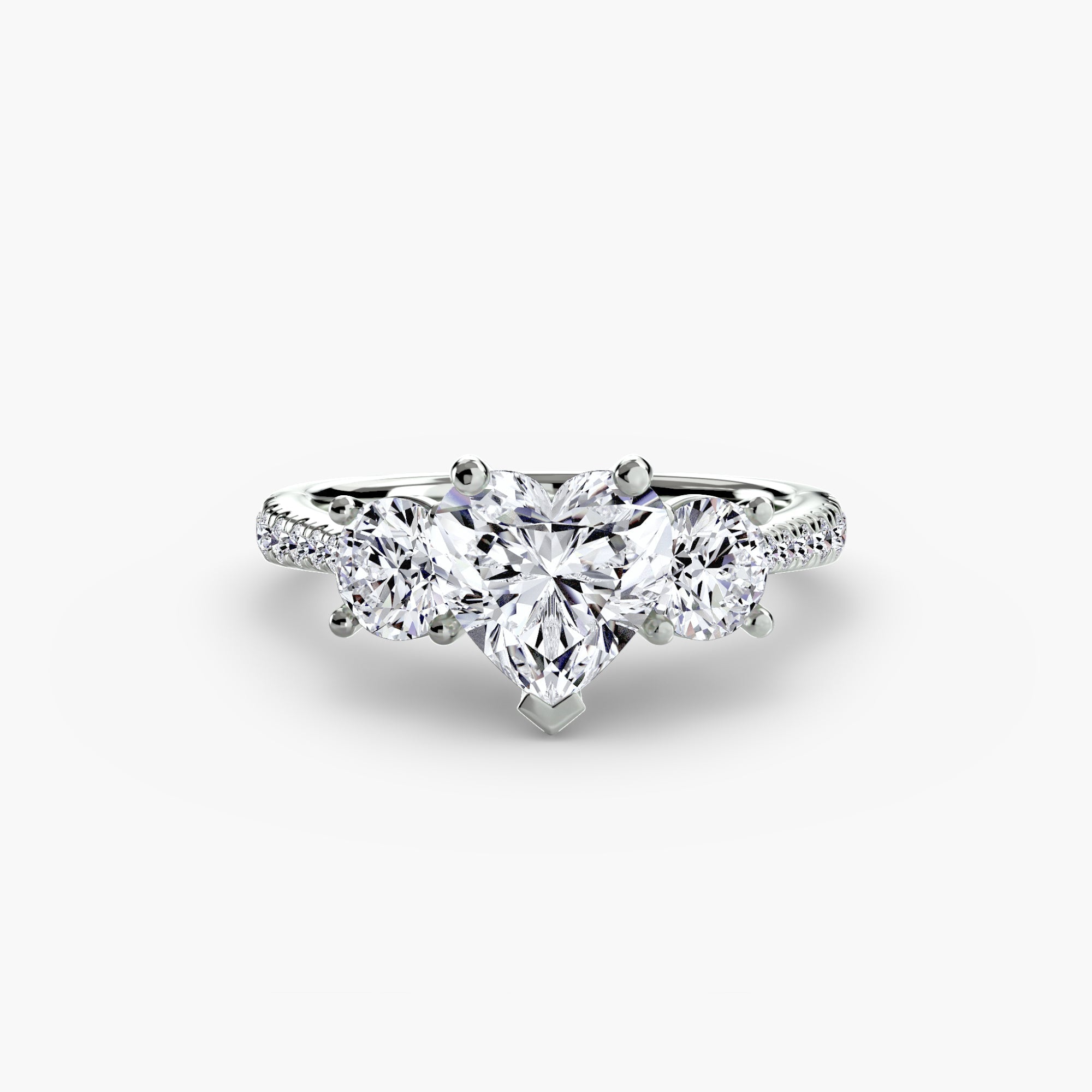 Three-Stone with Pavé Band The Perfect Carat