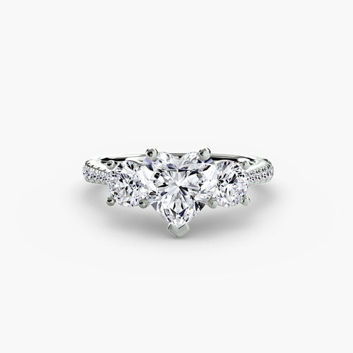 Three-Stone with Pavé Band The Perfect Carat