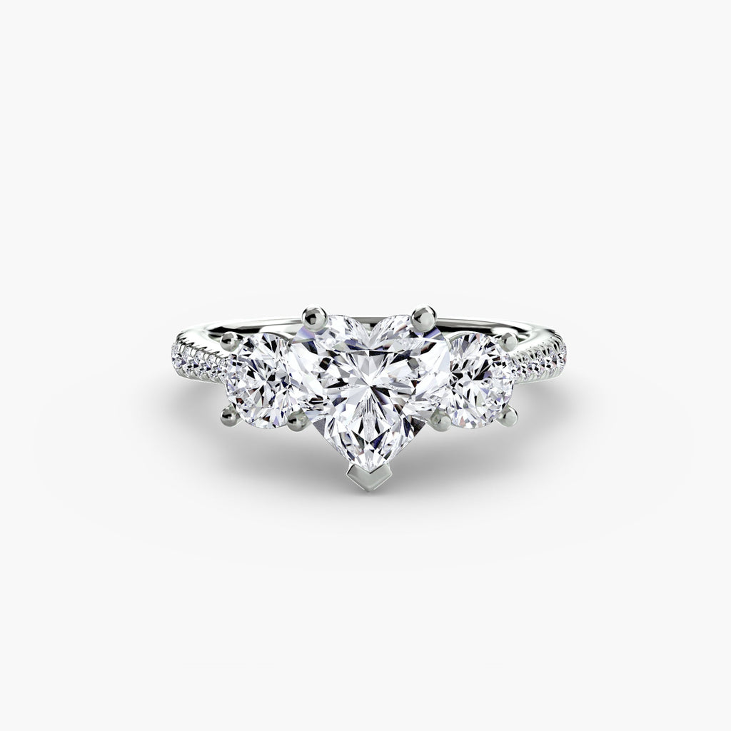 Three-Stone with Pavé Band The Perfect Carat