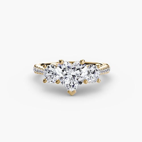 Three-Stone with Pavé Band The Perfect Carat