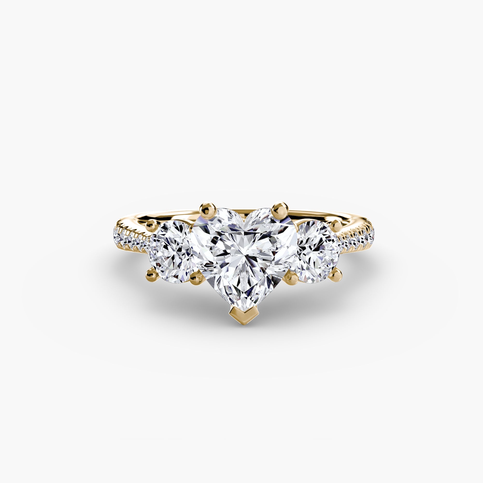 Three-Stone with Pavé Band The Perfect Carat