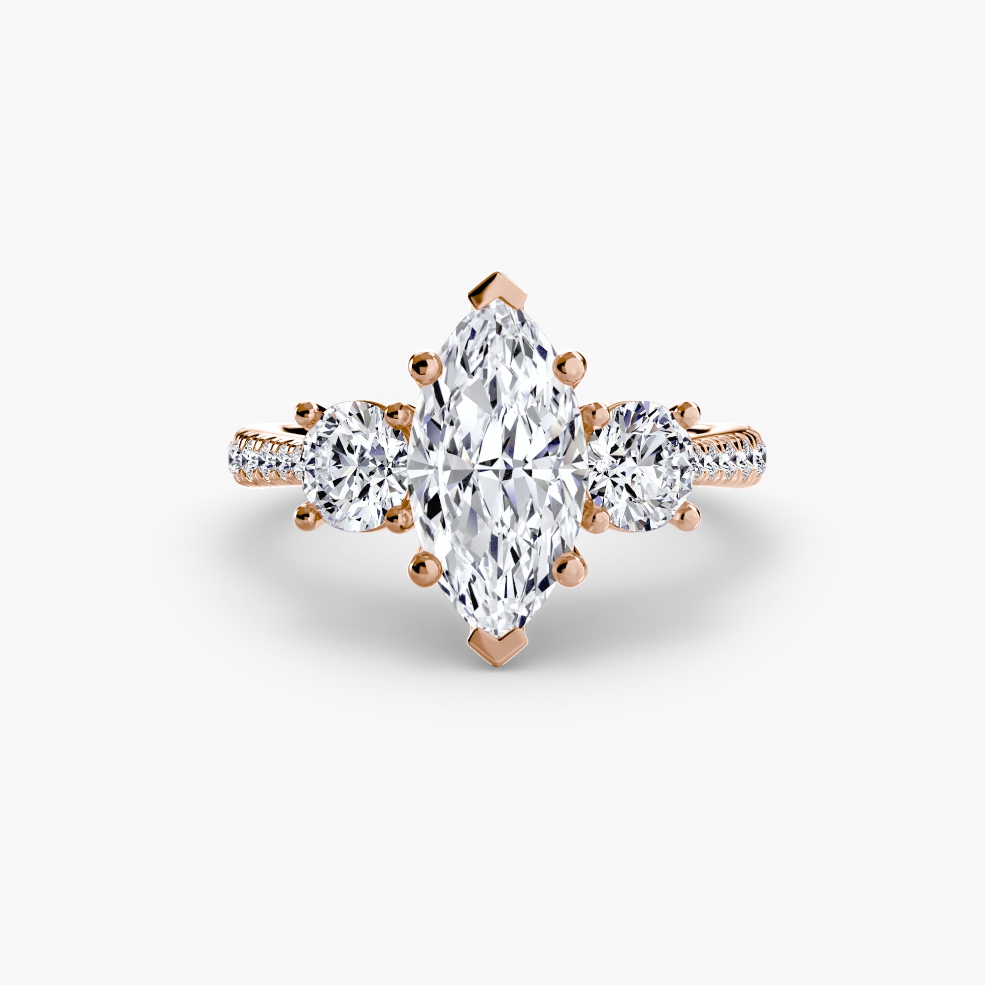 Three-Stone with Pavé Band The Perfect Carat