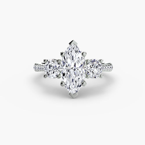 Three-Stone with Pavé Band The Perfect Carat