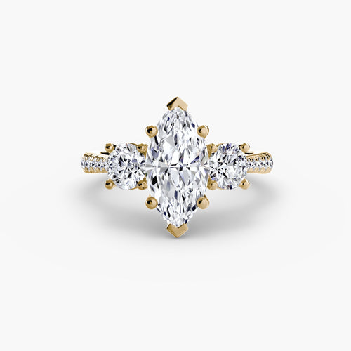 Three-Stone with Pavé Band The Perfect Carat