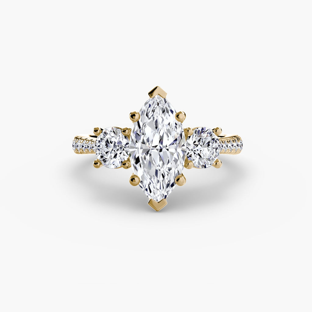 Three-Stone with Pavé Band The Perfect Carat