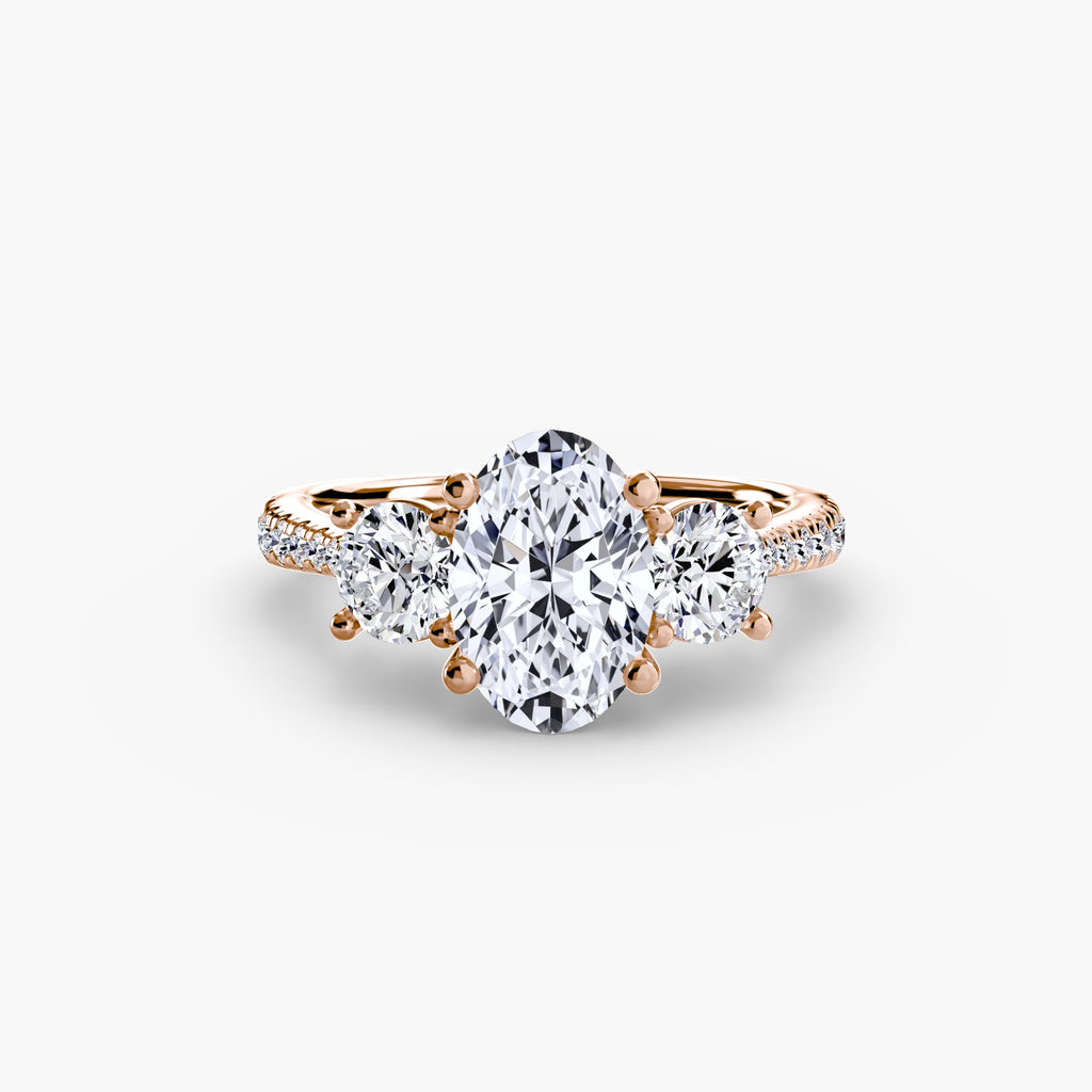 Three-Stone with Pavé Band The Perfect Carat