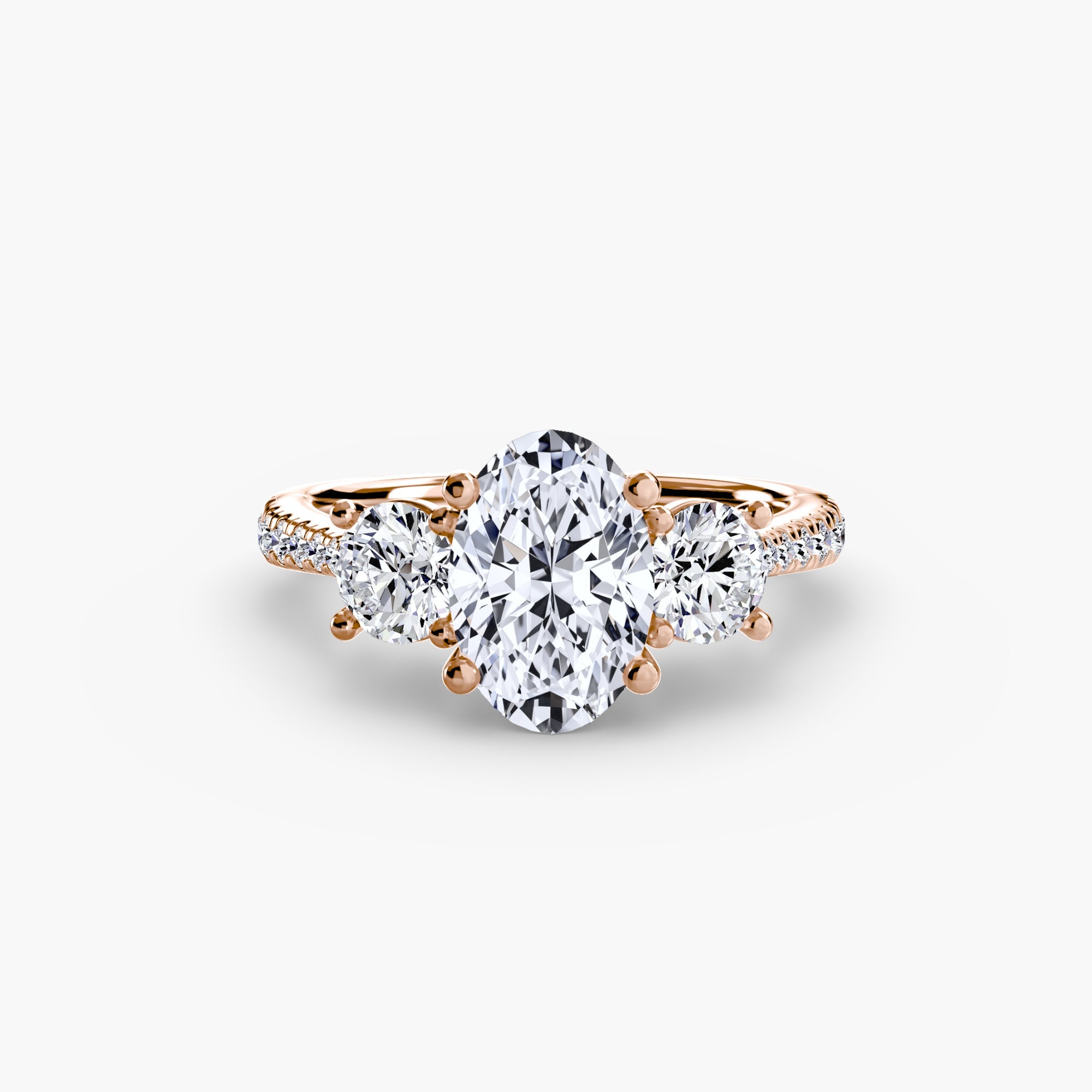 Three-Stone with Pavé Band The Perfect Carat