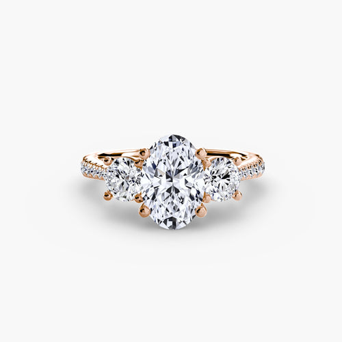 Three-Stone with Pavé Band The Perfect Carat