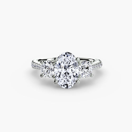Three-Stone with Pavé Band The Perfect Carat