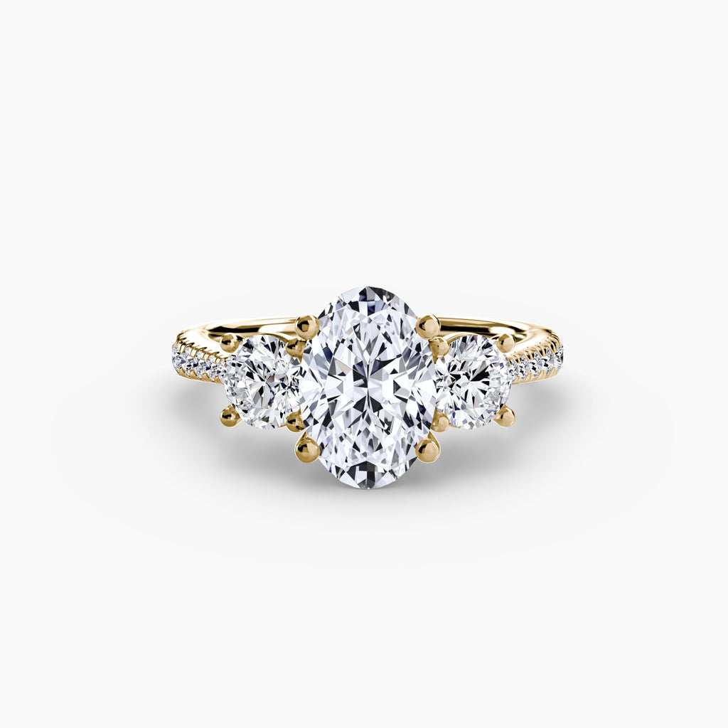 Three-Stone with Pavé Band The Perfect Carat