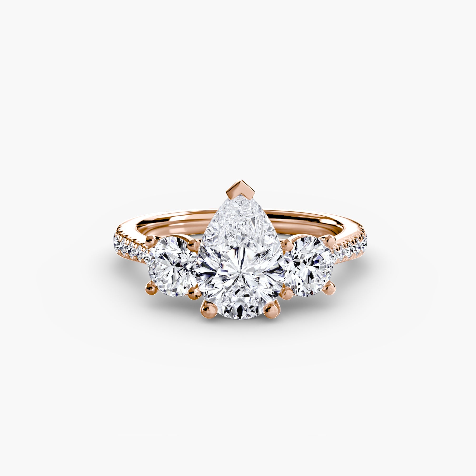 Three-Stone with Pavé Band The Perfect Carat
