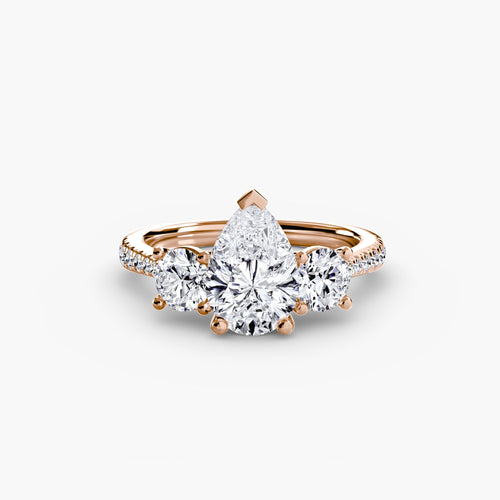 Three-Stone with Pavé Band The Perfect Carat