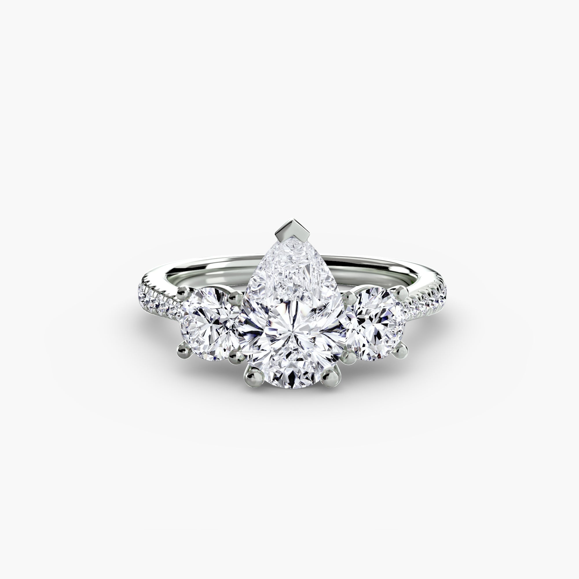 Three-Stone with Pavé Band The Perfect Carat