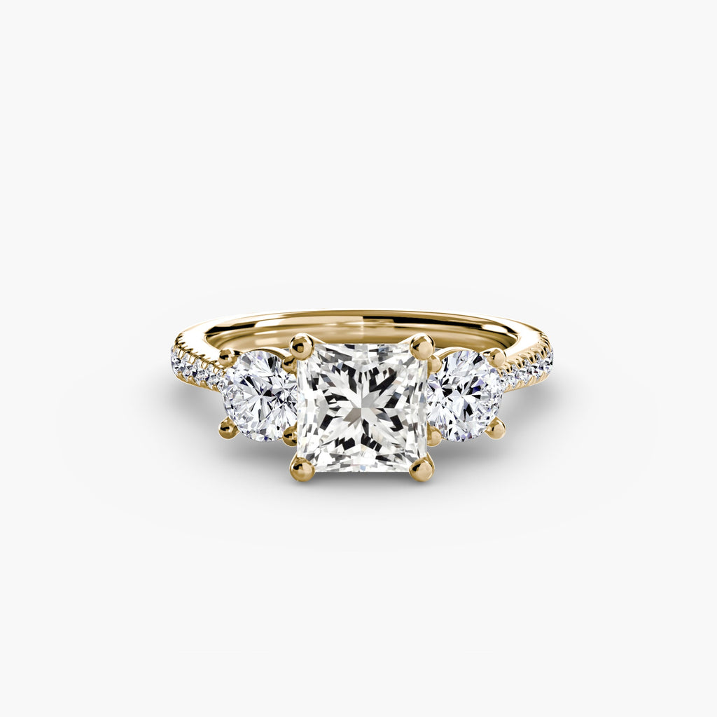 Three-Stone with Pavé Band The Perfect Carat