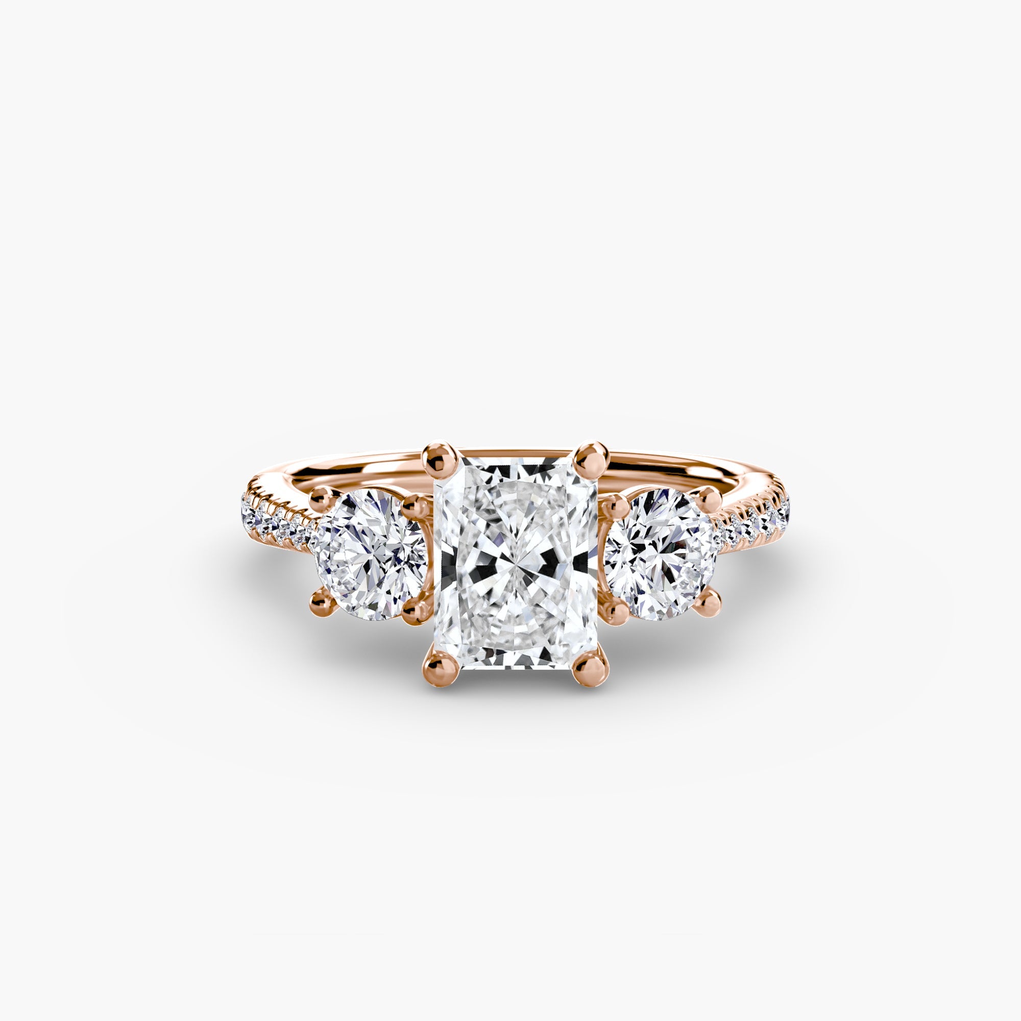 Three-Stone with Pavé Band The Perfect Carat