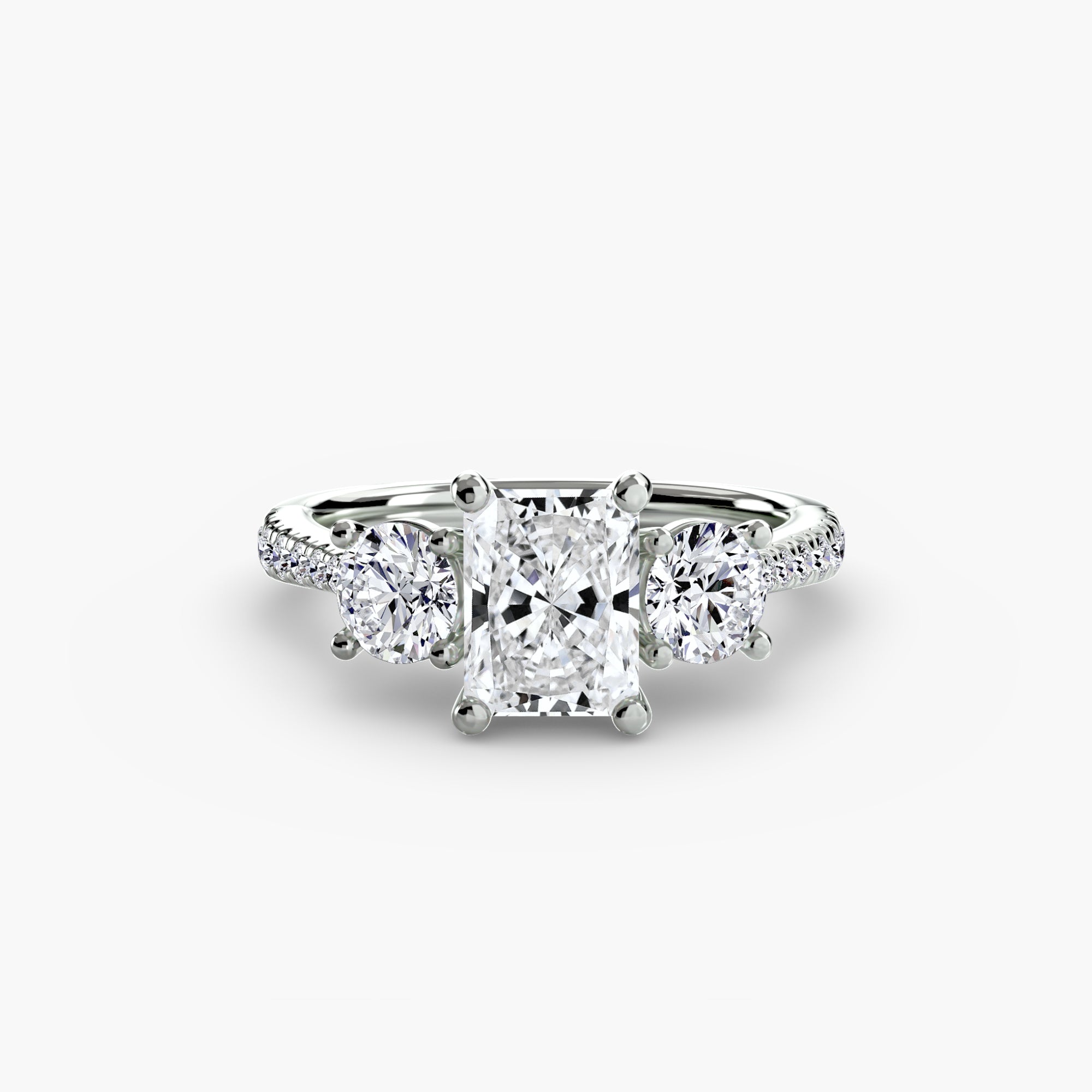 Three-Stone with Pavé Band The Perfect Carat