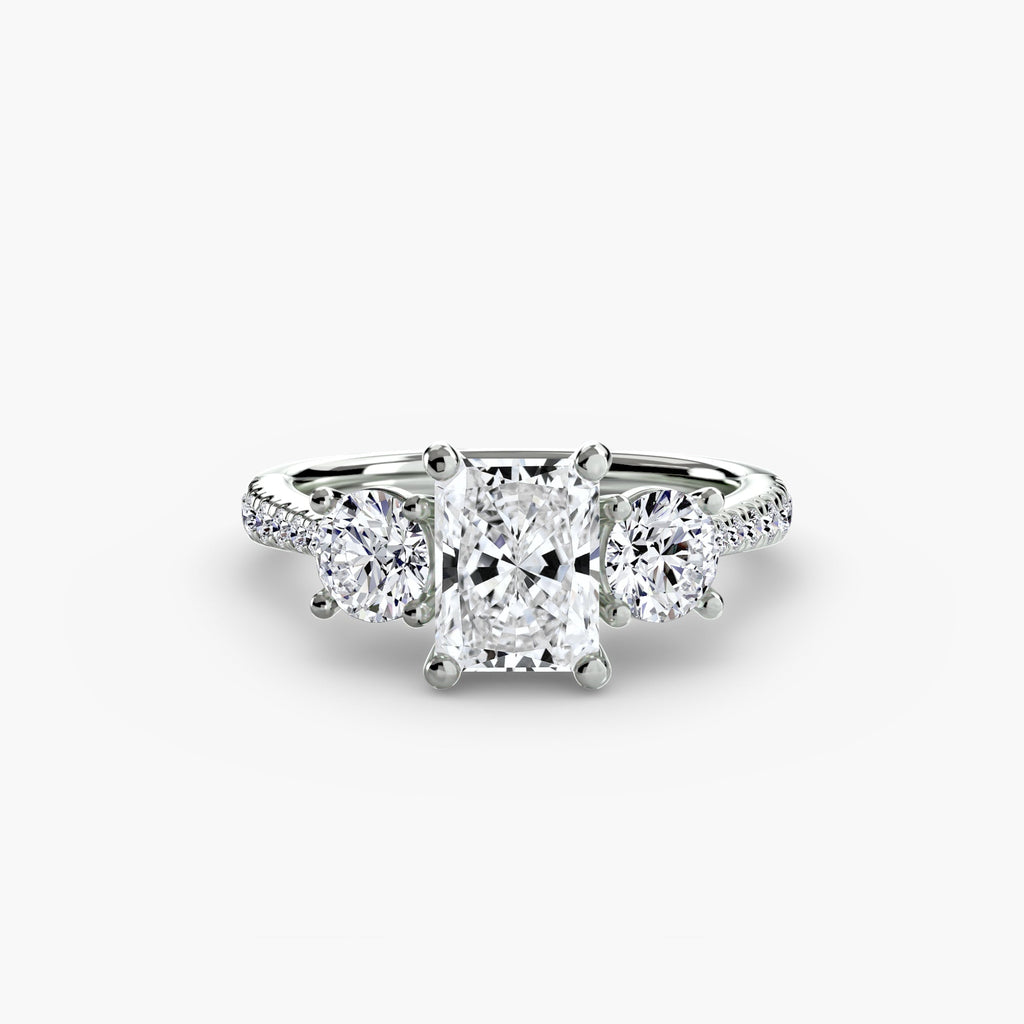 Three-Stone with Pavé Band The Perfect Carat