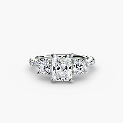 Three-Stone with Pavé Band The Perfect Carat