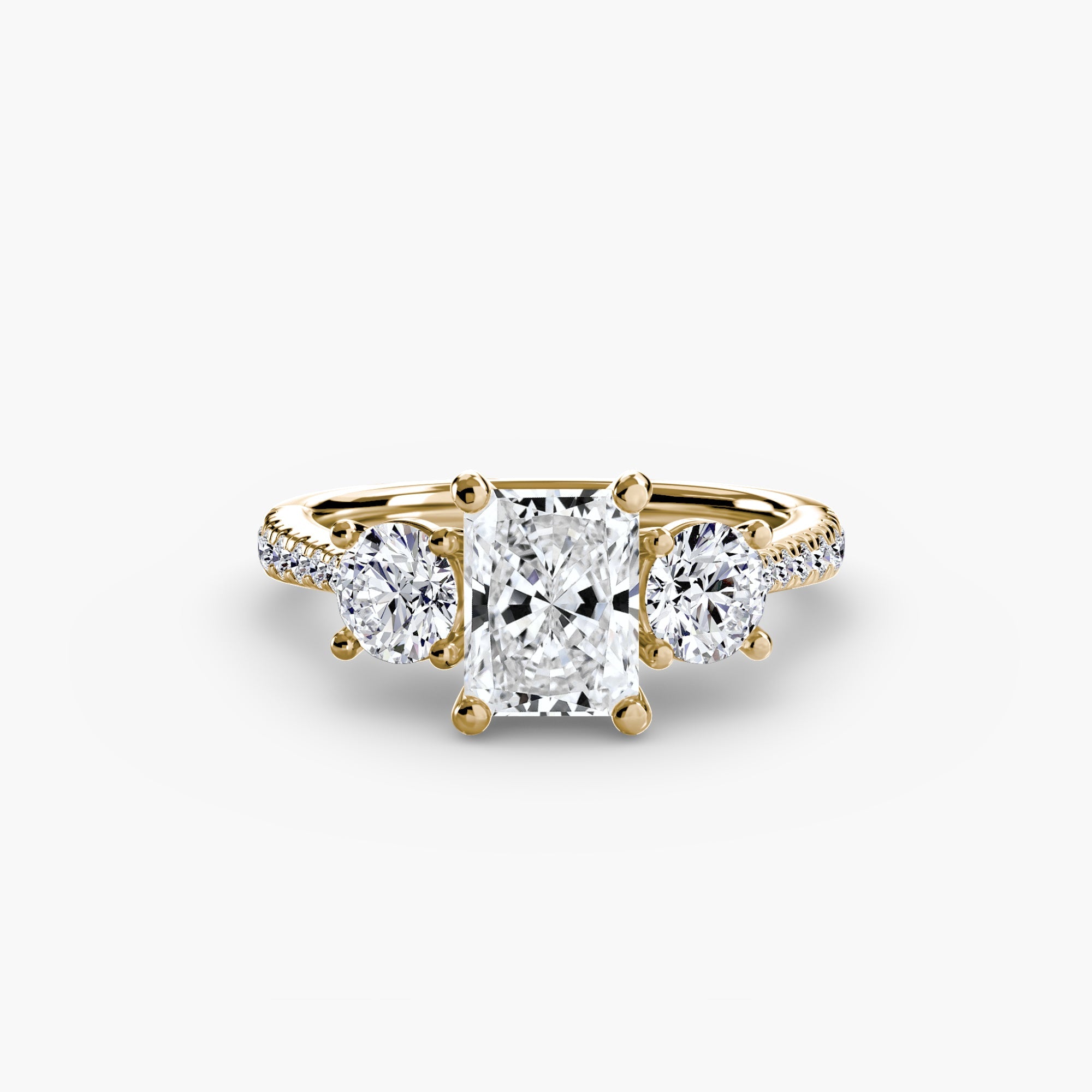 Three-Stone with Pavé Band The Perfect Carat