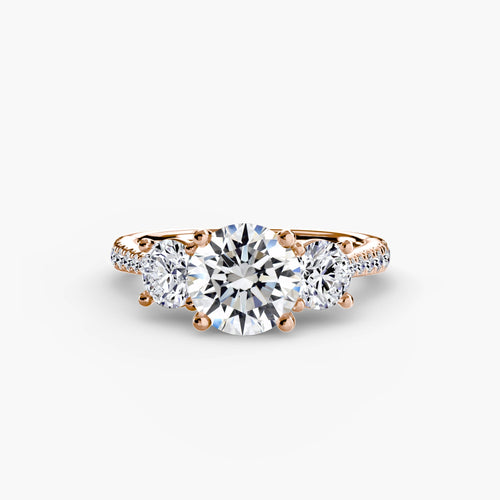 Three-Stone with Pavé Band The Perfect Carat