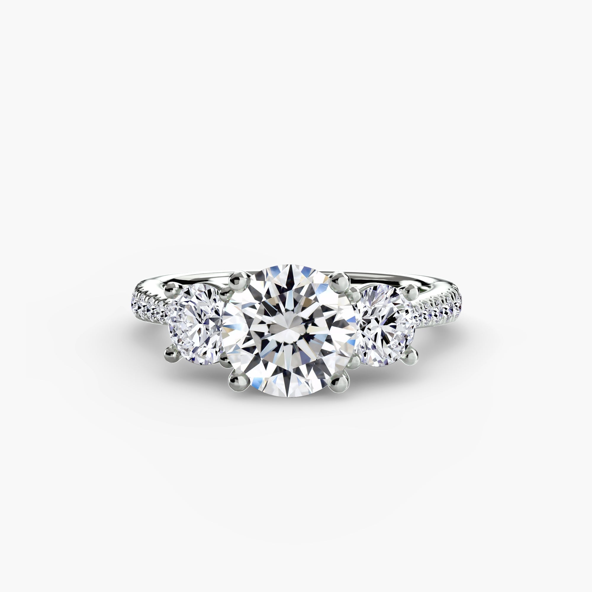 Three-Stone with Pavé Band The Perfect Carat