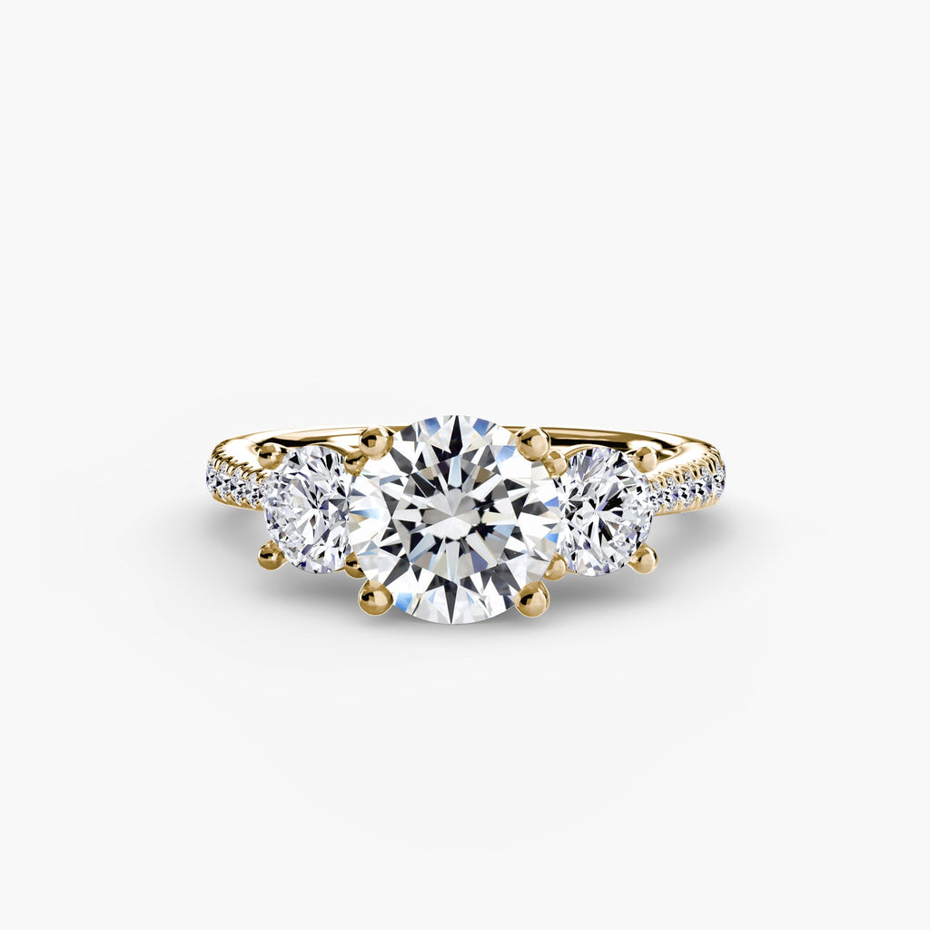 Three-Stone with Pavé Band The Perfect Carat