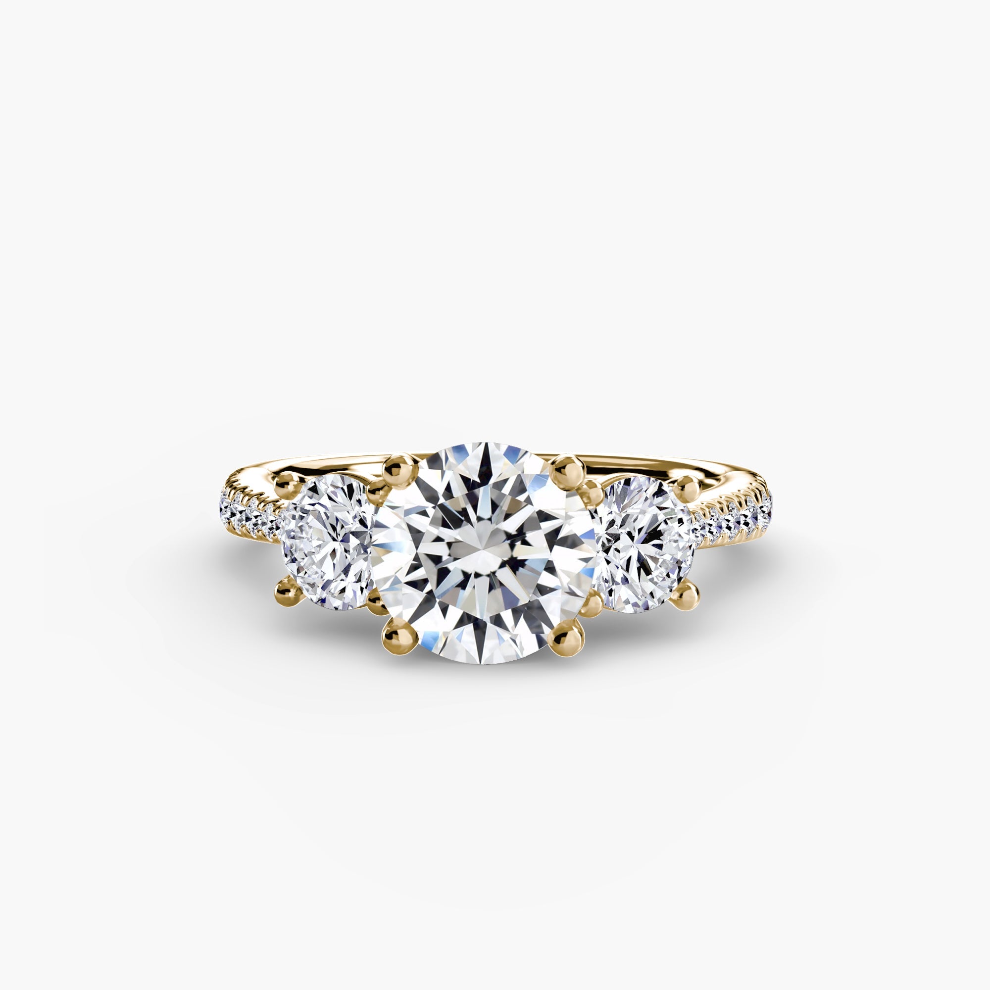Three-Stone with Pavé Band The Perfect Carat