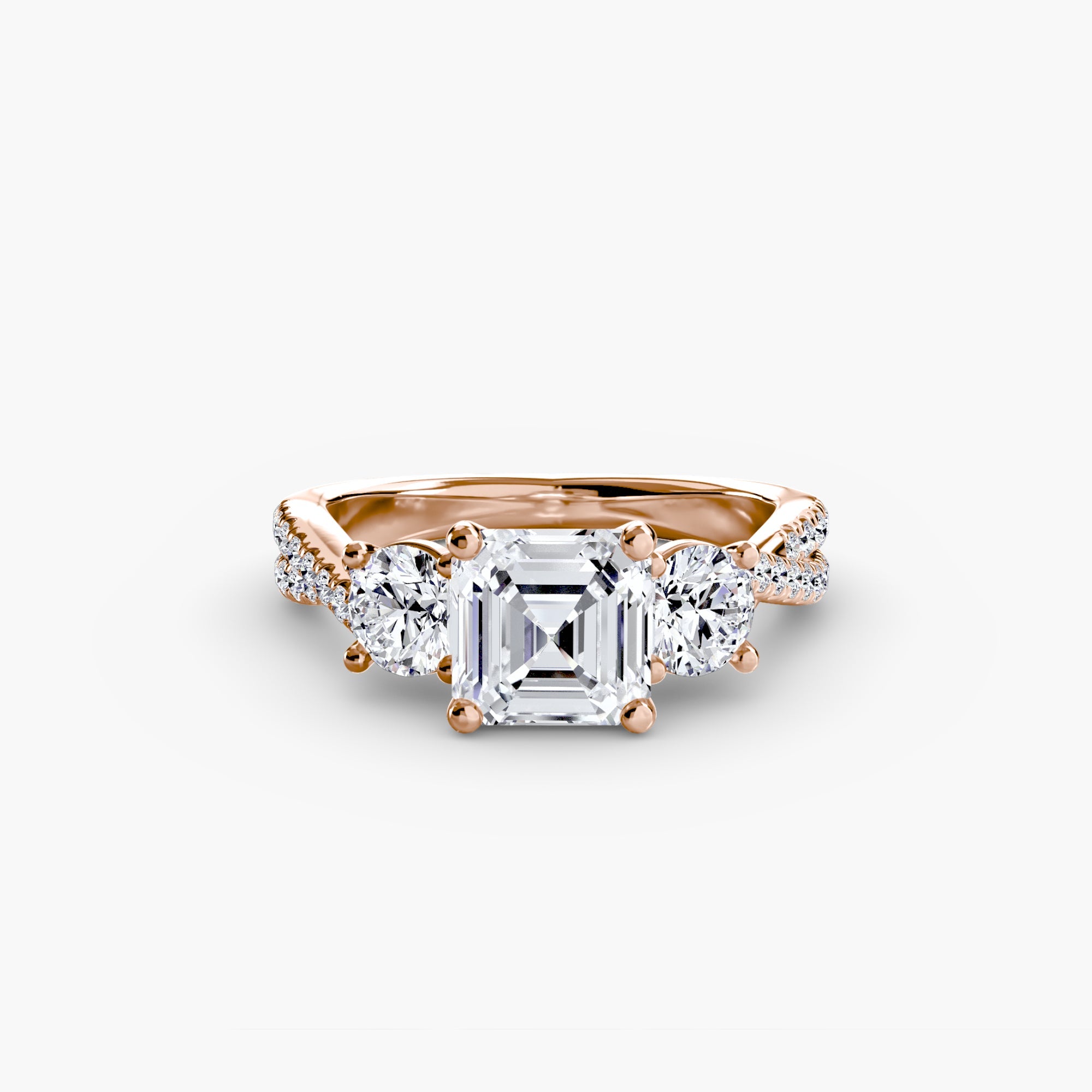 Three-Stone with Pavé Band 2 The Perfect Carat