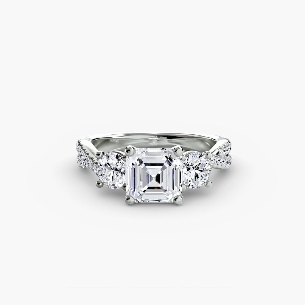 Three-Stone with Pavé Band 2 The Perfect Carat