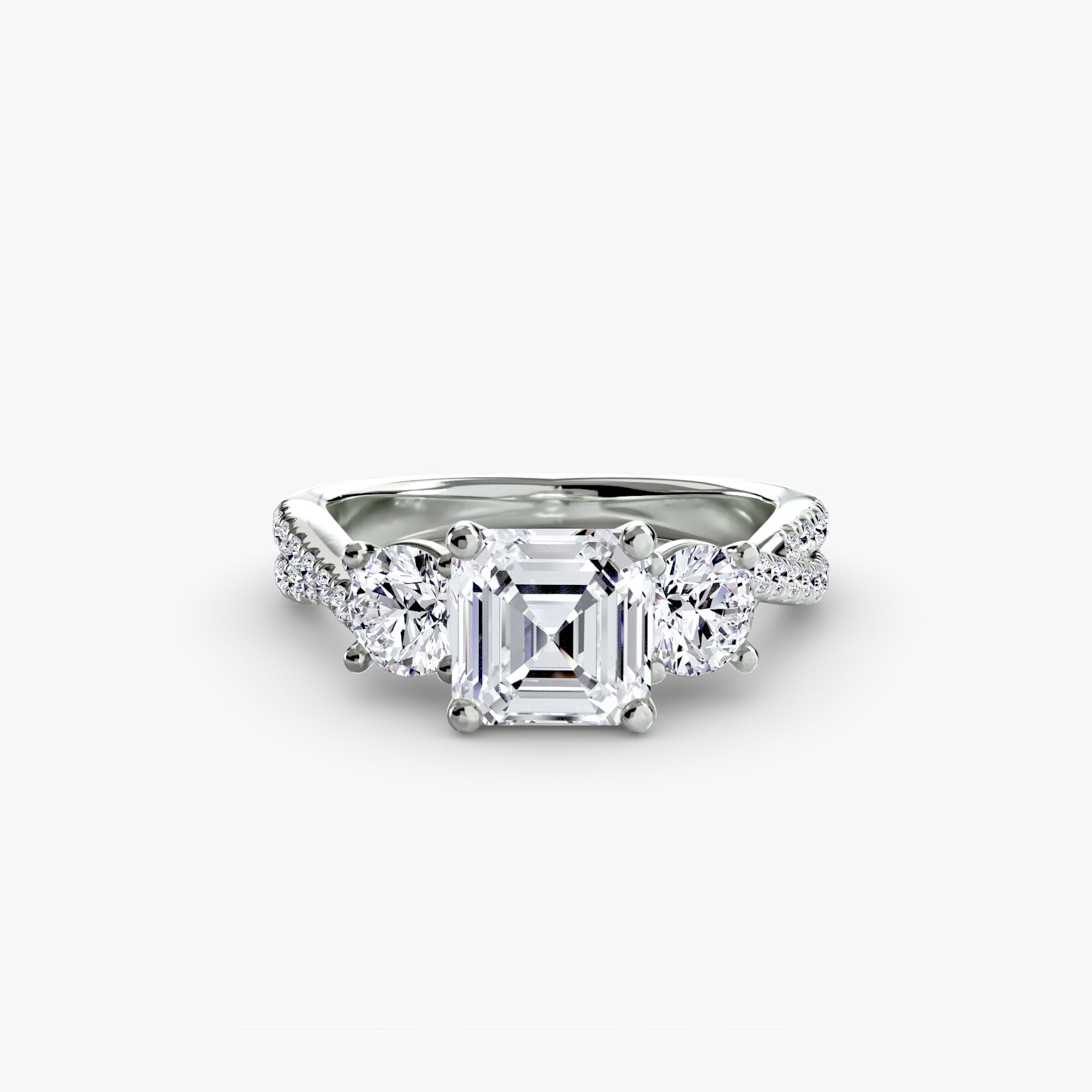 Three-Stone with Pavé Band 2 The Perfect Carat