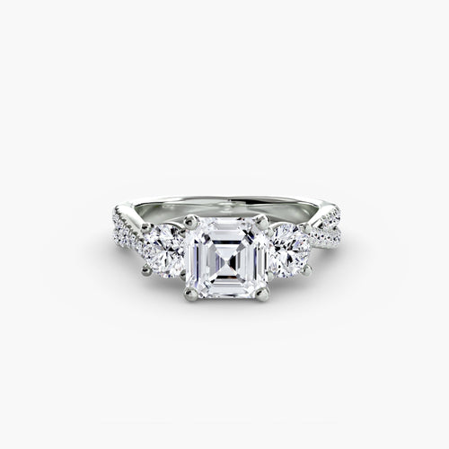Three-Stone with Pavé Band 2 The Perfect Carat