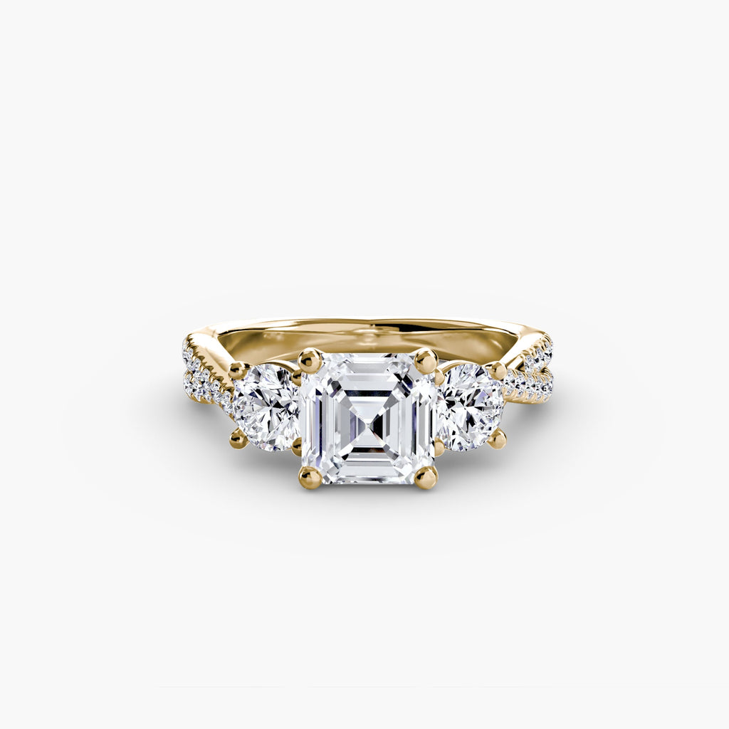 Three-Stone with Pavé Band 2 The Perfect Carat