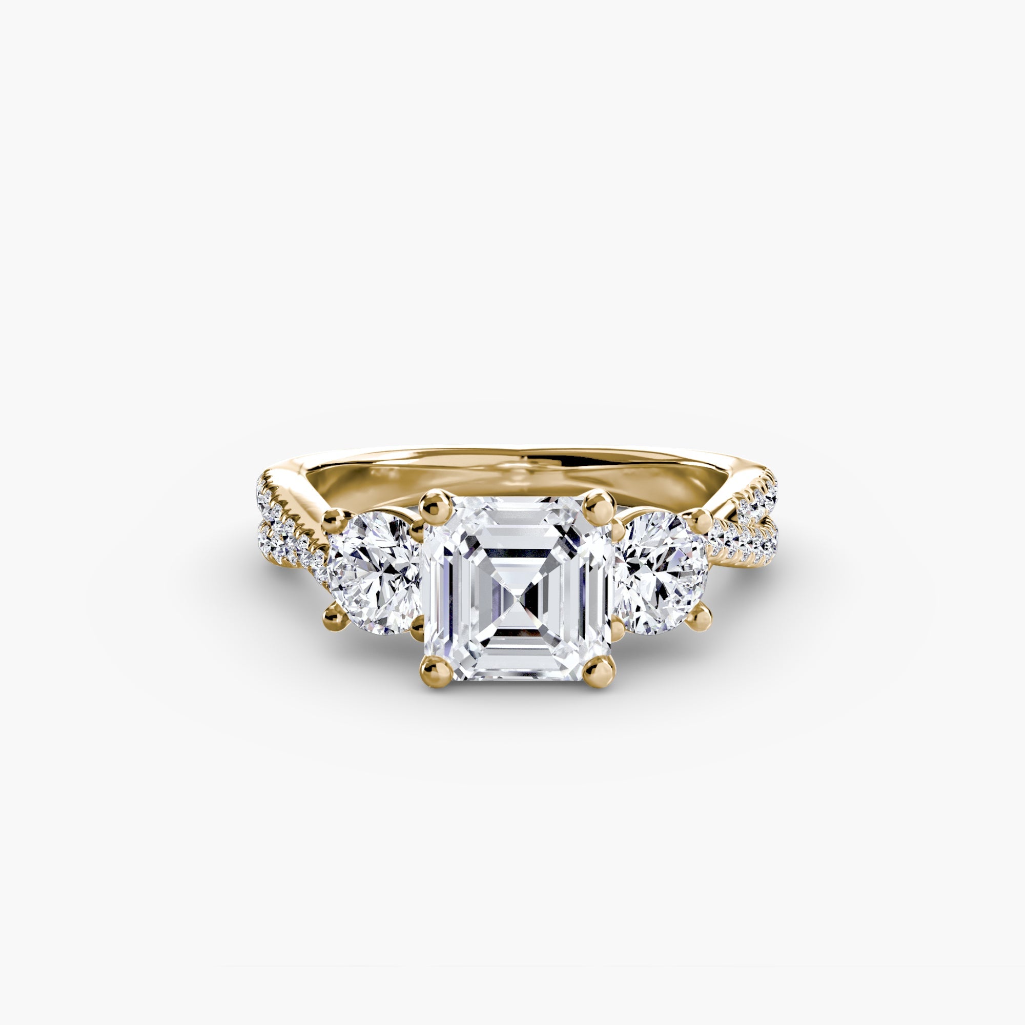 Three-Stone with Pavé Band 2 The Perfect Carat