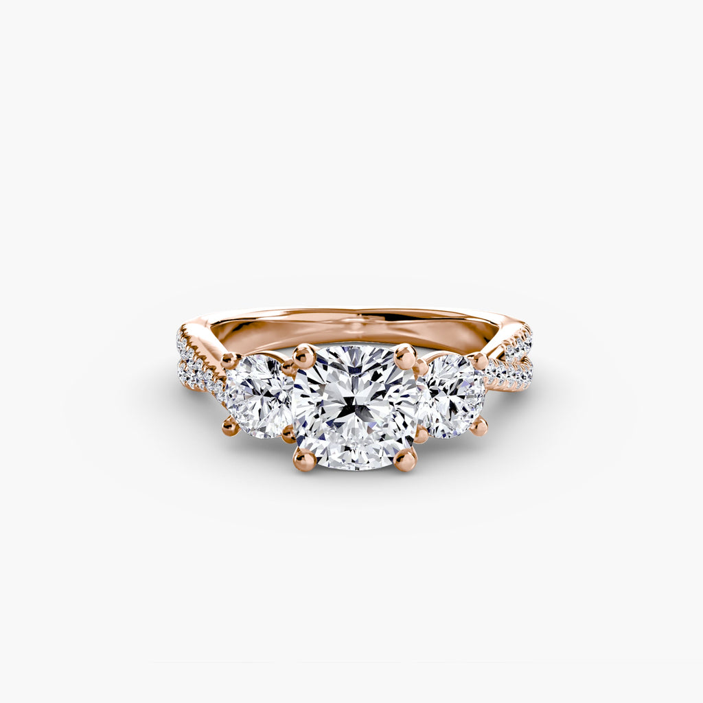 Three-Stone with Pavé Band 2 The Perfect Carat