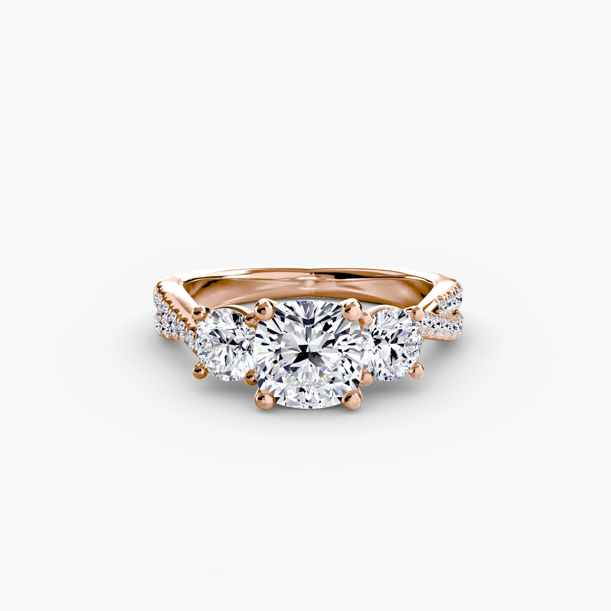 Three-Stone with Pavé Band 2 The Perfect Carat