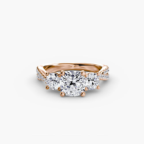 Three-Stone with Pavé Band 2 The Perfect Carat