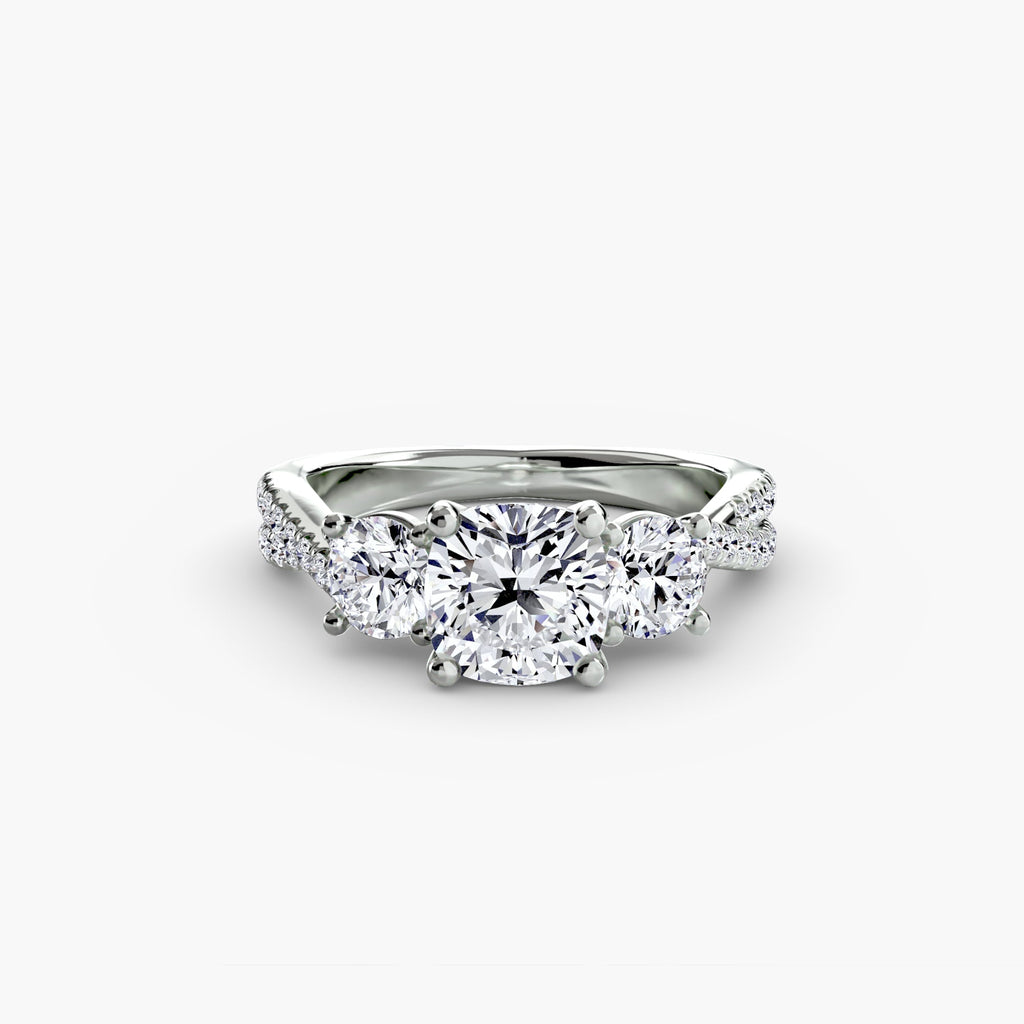 Three-Stone with Pavé Band 2 The Perfect Carat