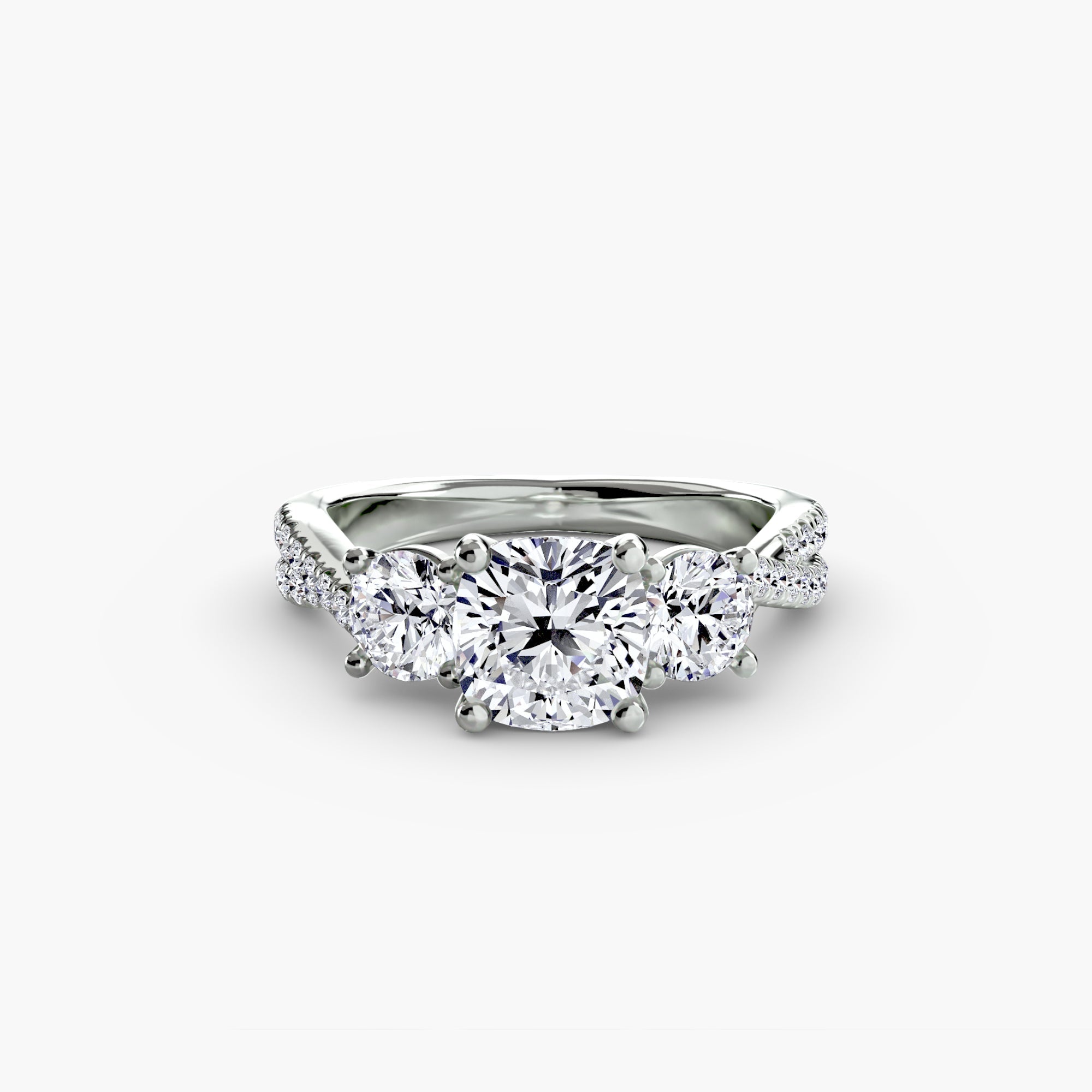 Three-Stone with Pavé Band 2 The Perfect Carat