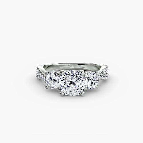 Three-Stone with Pavé Band 2 The Perfect Carat