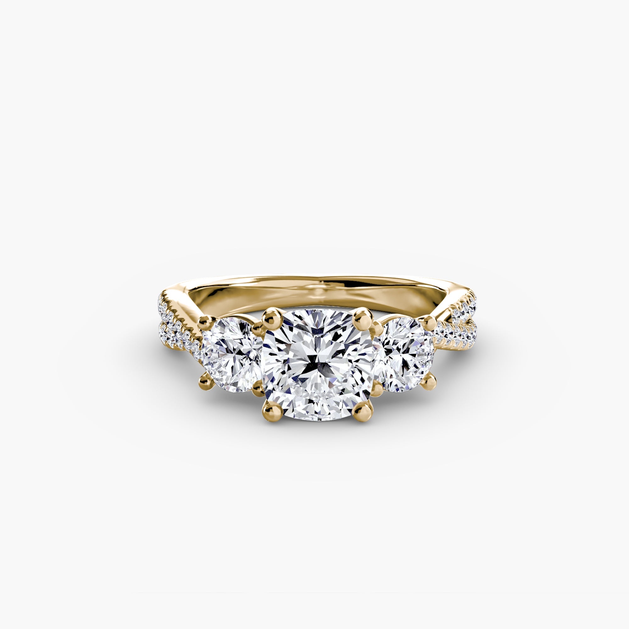 Three-Stone with Pavé Band 2 The Perfect Carat