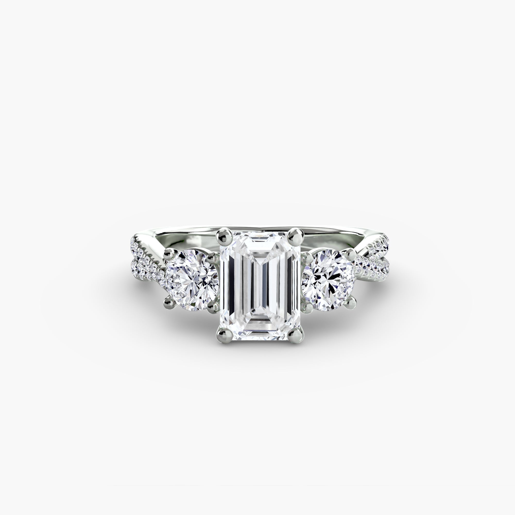 Three-Stone with Pavé Band 2 The Perfect Carat