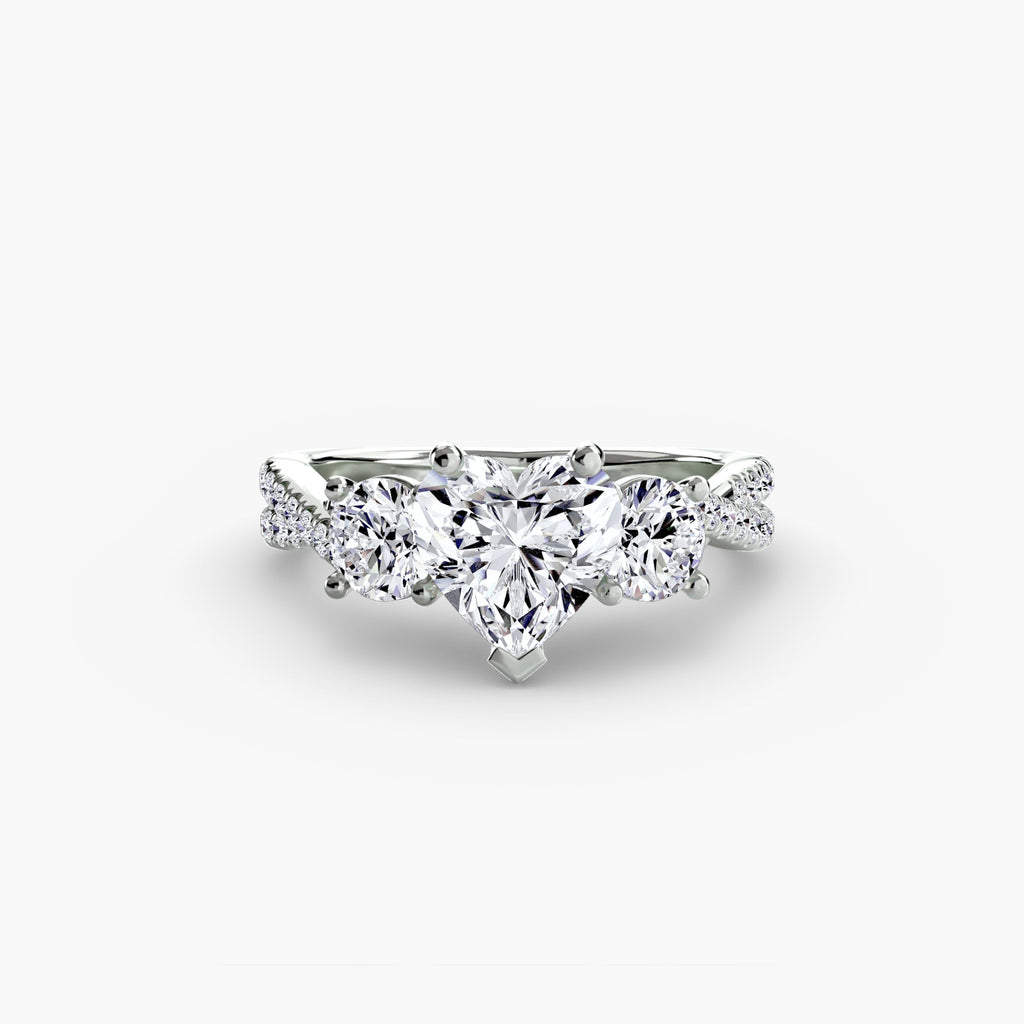 Three-Stone with Pavé Band 2 The Perfect Carat