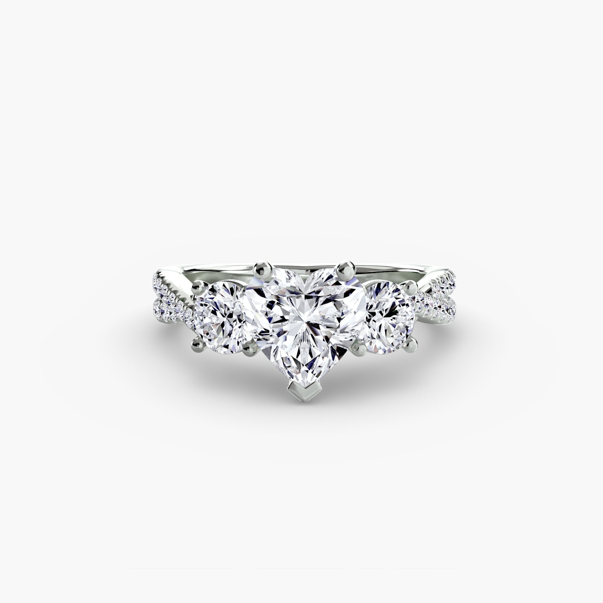 Three-Stone with Pavé Band 2 The Perfect Carat