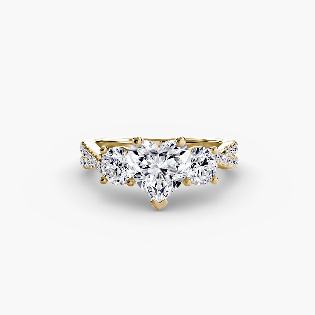 Three-Stone with Pavé Band 2 The Perfect Carat