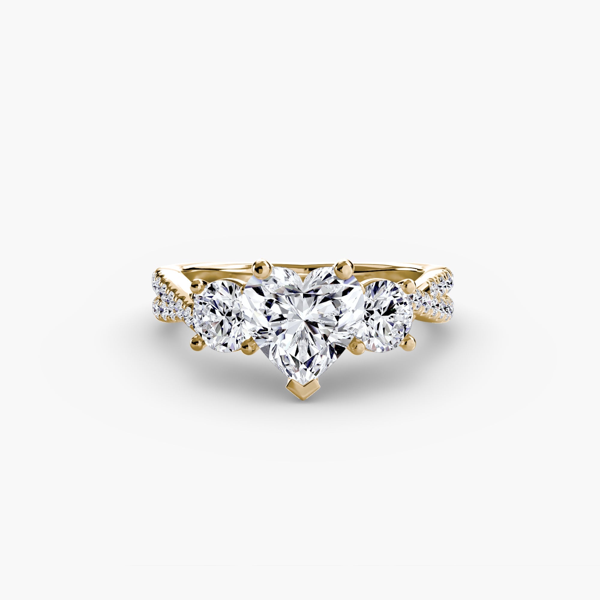 Three-Stone with Pavé Band 2 The Perfect Carat