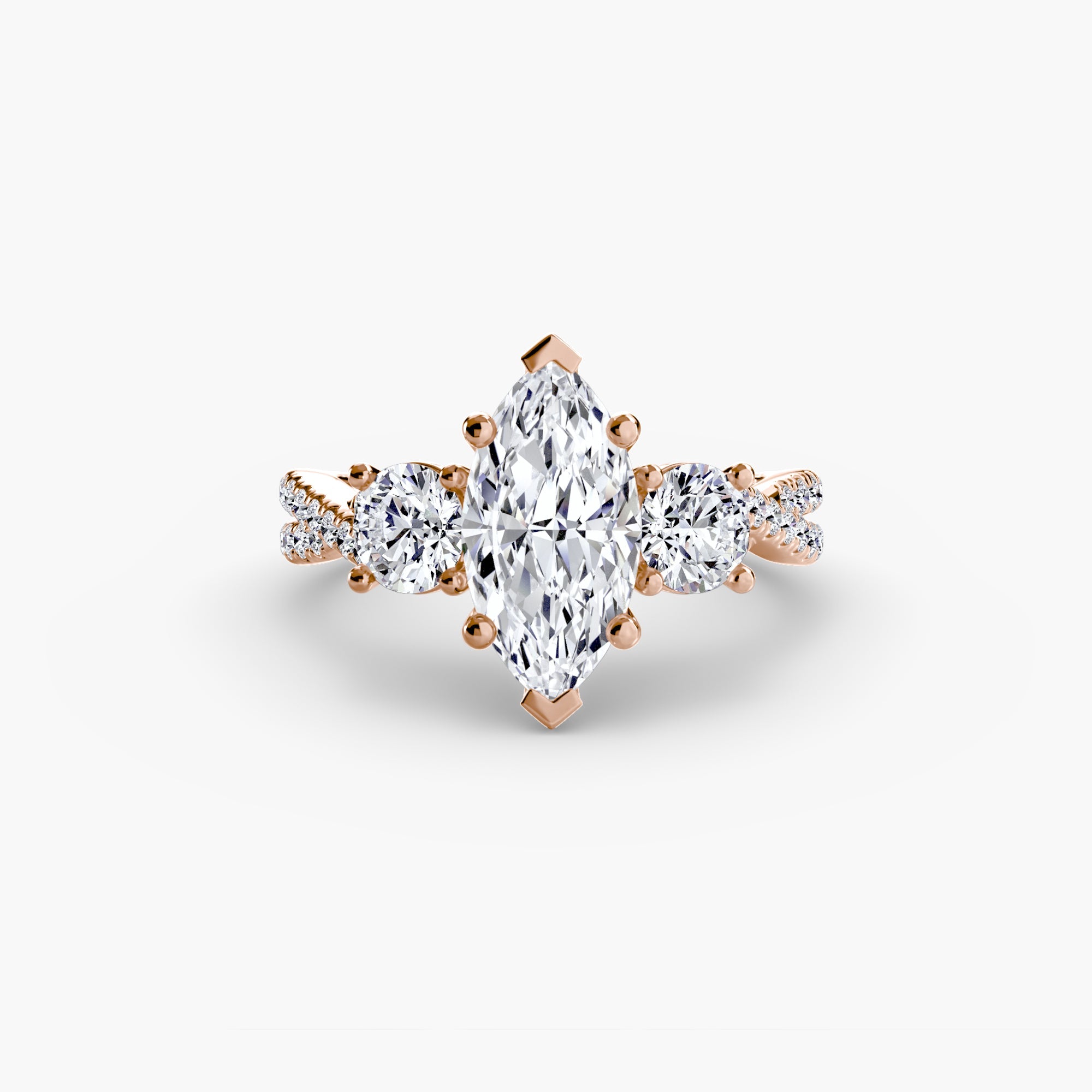 Three-Stone with Pavé Band 2 The Perfect Carat