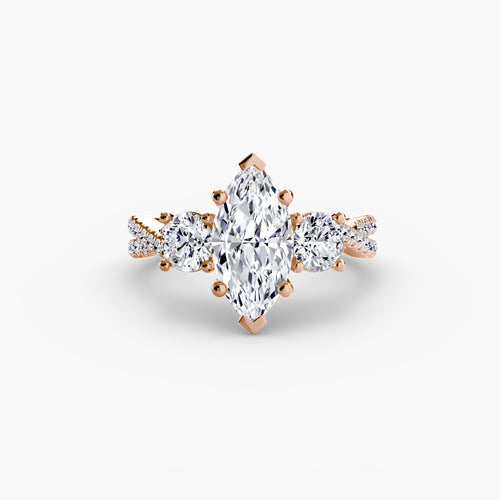 Three-Stone with Pavé Band 2 The Perfect Carat